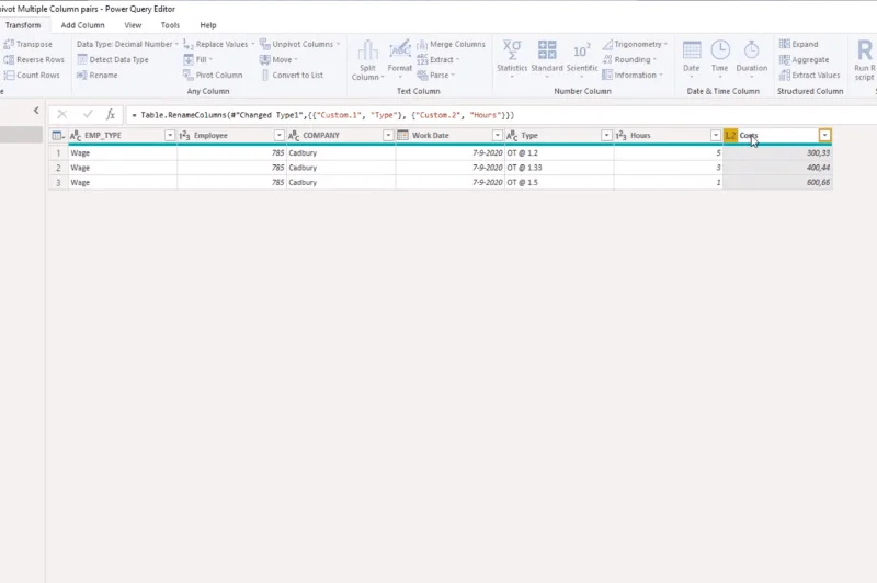 Lajur Unpivot LuckyTemplates – Tutorial Power Query