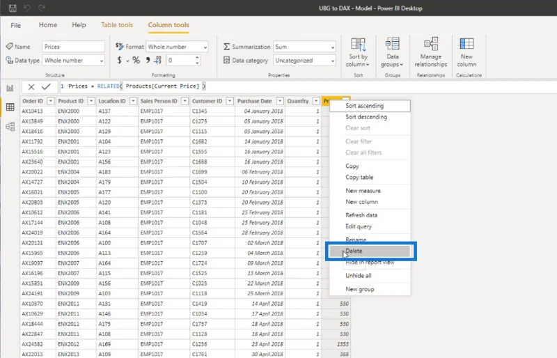 Lajur Dikira LuckyTemplates Vs Ukuran: Perbandingan