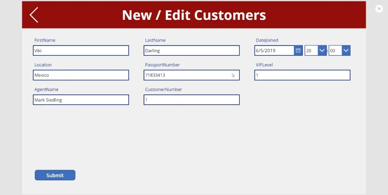Skrin Butiran MS Power Apps Dan Skrin Borang