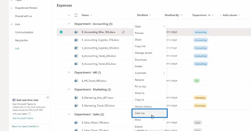Platform SharePoint: Ciri Rangkaian Sosial