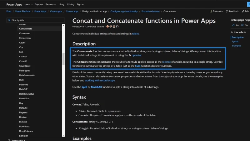 Fungsi Dan Formula PowerApps |  Satu Pengenalan