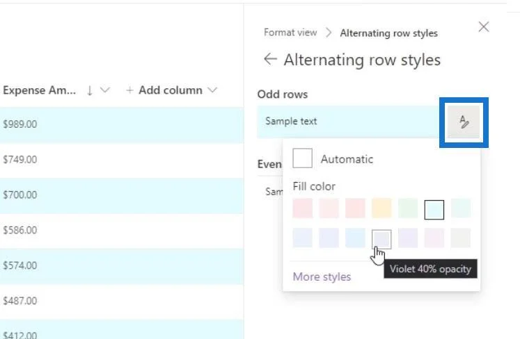 Lihat Pemformatan Dalam SharePoint