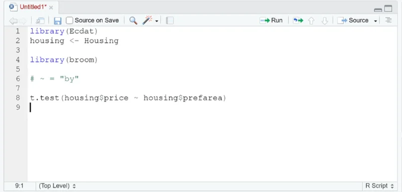 Cara Melakukan Ujian-T Dalam RStudio