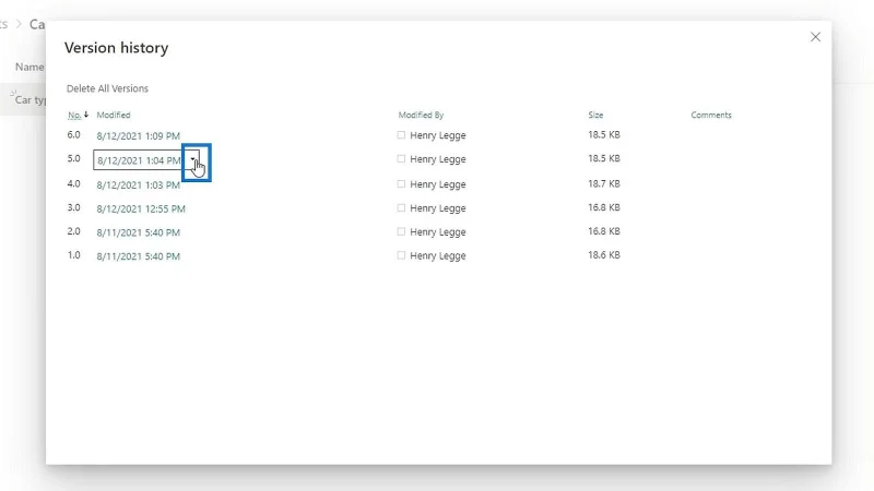 Versionierung in der SharePoint-Dokumentbibliothek