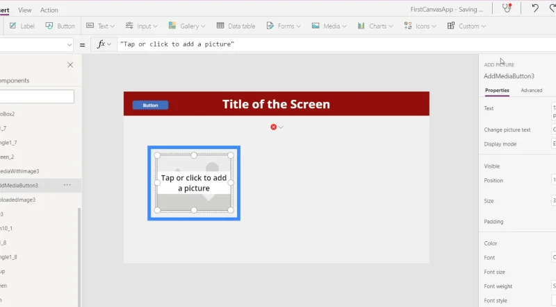 Imej PowerApps Digabungkan Dengan Pen, Kamera Dan Muat Naik Input Foto