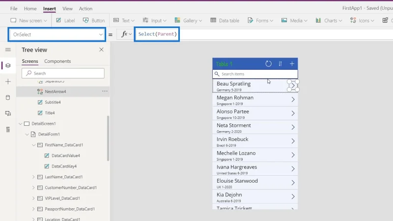 Gambaran Keseluruhan Konteks Navigasi PowerApps