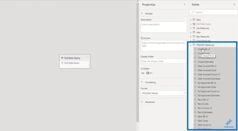 Création de tables de mesures et de sous-dossiers dans LuckyTemplates