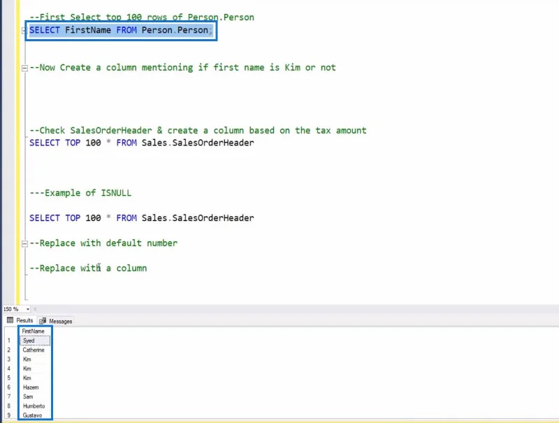Fungsi SQL ISNULL Dalam Pernyataan Kes