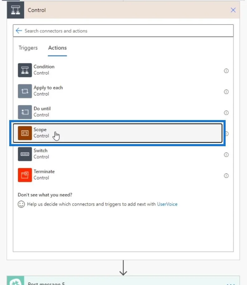 Kawalan Skop Dalam Aliran Automate Microsoft Power