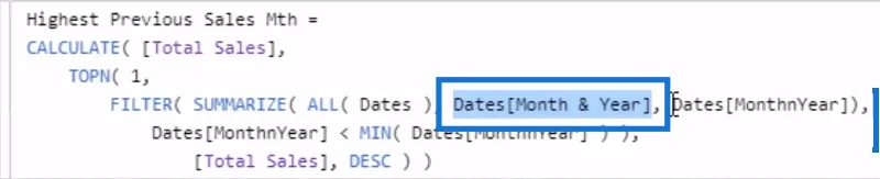 Bagaimana Untuk Membandingkan Jualan Semasa Dengan Bulan Terbaik Sebelumnya Dalam LuckyTemplates