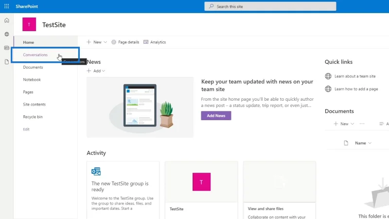 Tapak SharePoint |  Reka Letak Dan Panduan Menu