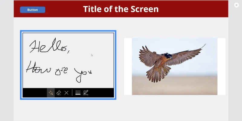 Imej PowerApps Digabungkan Dengan Pen, Kamera Dan Muat Naik Input Foto