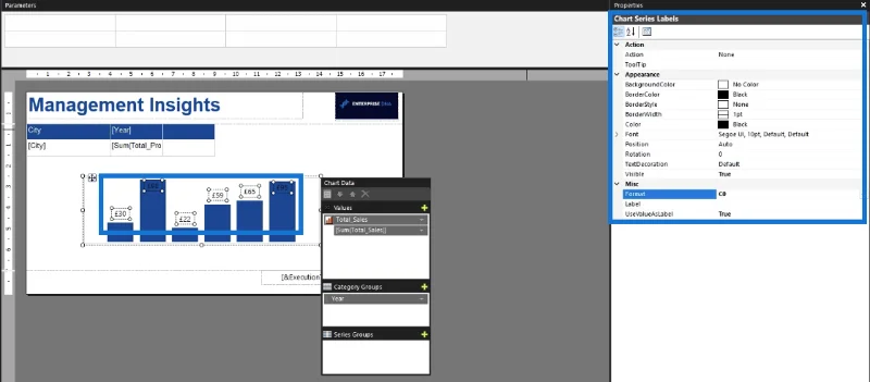 Cara Memformat Carta Bar Data Pembina Laporan SSRS