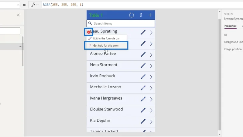 Tutorial Microsoft Power Apps |  Menyemak Ralat
