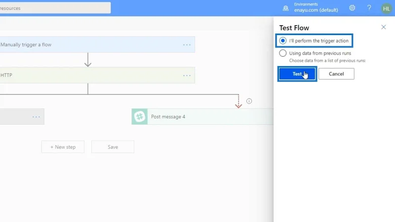 Tester le flux dans Power Automate