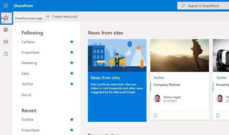 Platform SharePoint: Ciri Rangkaian Sosial