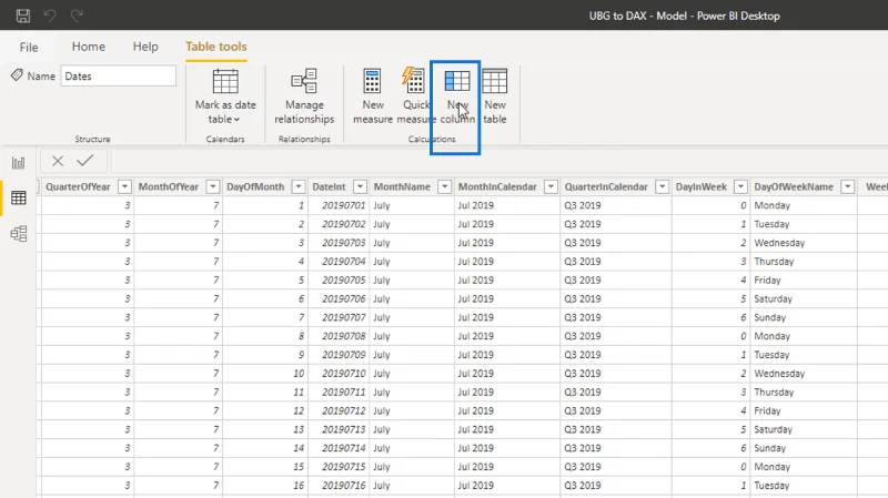 Lajur Dikira LuckyTemplates Vs Ukuran: Perbandingan