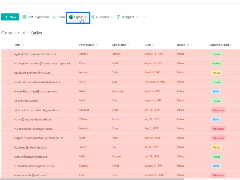 Eksport Senarai SharePoint Ke Fail Excel Atau CSV