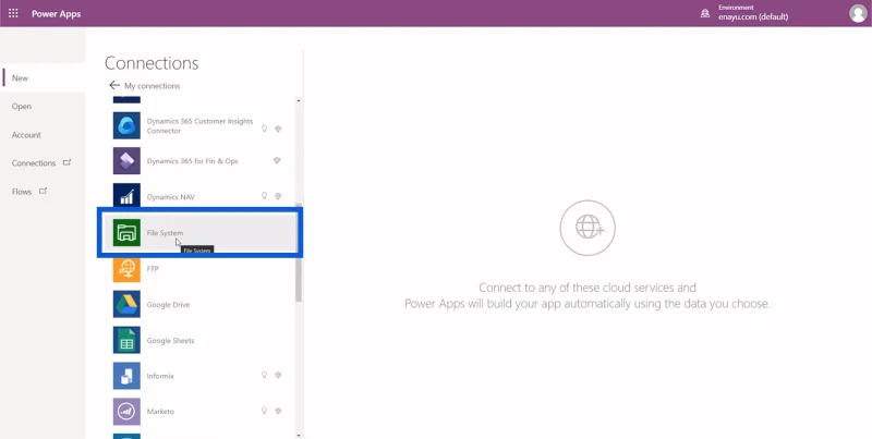 Persediaan Persekitaran Power Apps: Sambung Ke OneDrive & Google Drive
