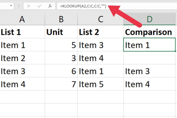 Cara Membandingkan Dua Lajur Dalam Excel Menggunakan VLOOKUP