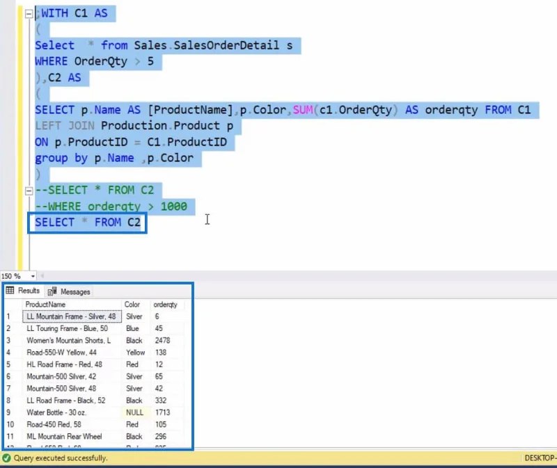 Ungkapan Jadual SQL Biasa Untuk Pengguna LuckyTemplates