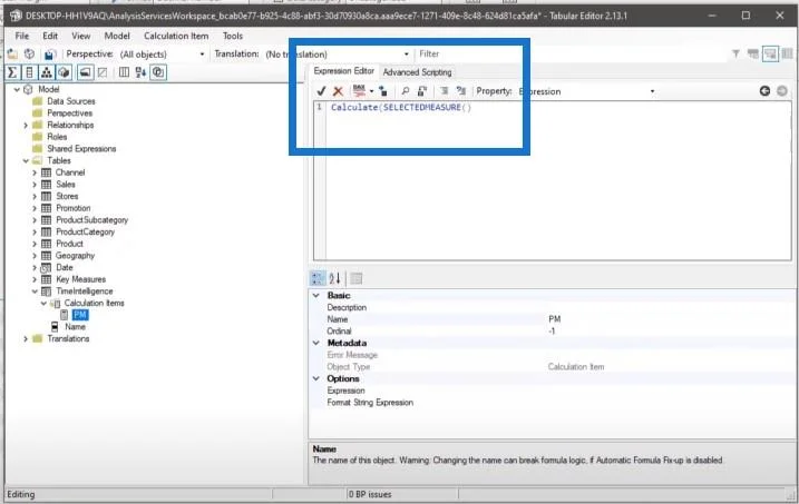 Use el editor tabular para crear grupos de cálculo en LuckyTemplates