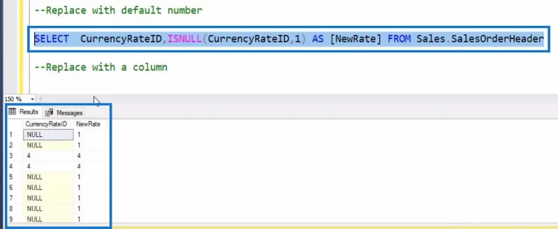 Fungsi SQL ISNULL Dalam Pernyataan Kes