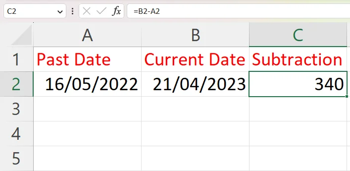 Cara Menolak Tarikh Dari Hari Ini Dalam Excel