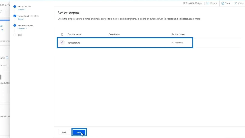 Output Aliran UI Dalam Automate Kuasa