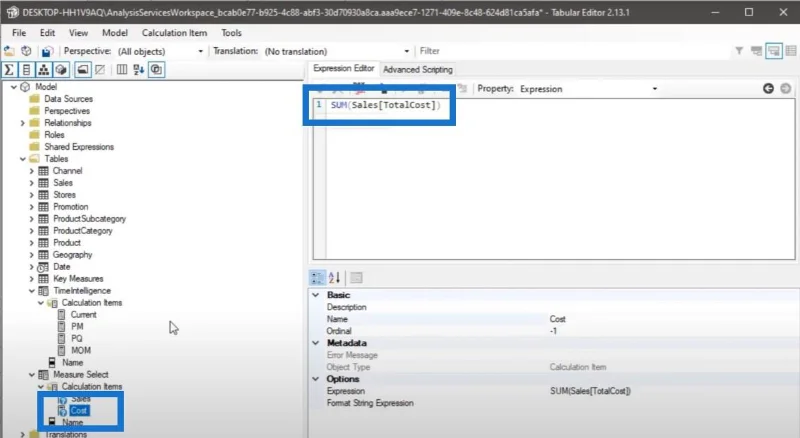 Use el editor tabular para crear grupos de cálculo en LuckyTemplates