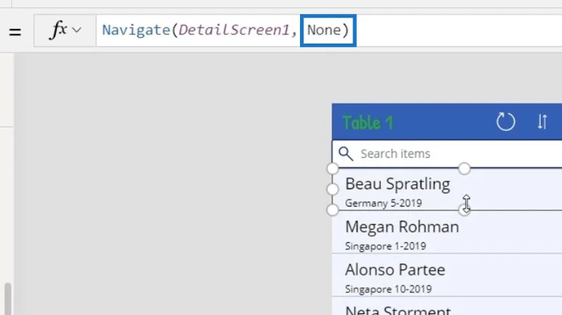 Gambaran Keseluruhan Konteks Navigasi PowerApps