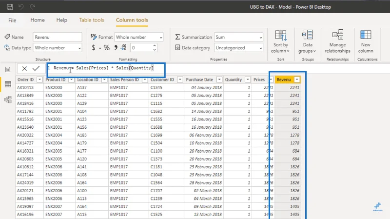 Lajur Dikira LuckyTemplates Vs Ukuran: Perbandingan