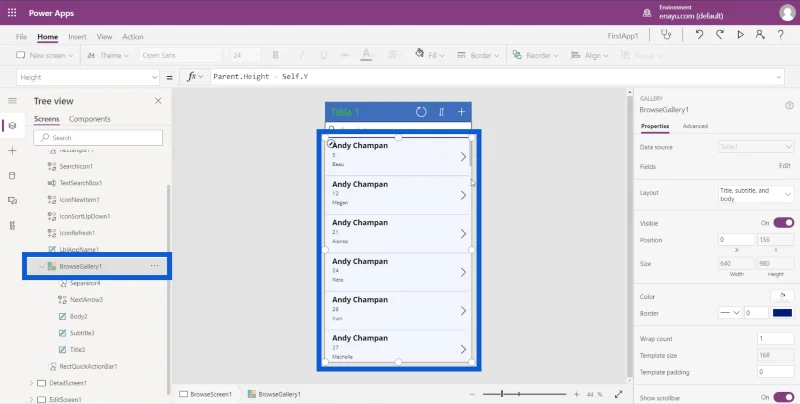 Galeri PowerApps: Satu Pengenalan