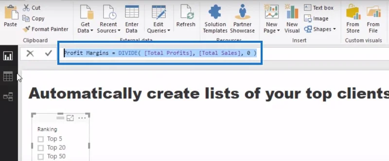 Trova i tuoi clienti principali in diverse misure in LuckyTemplates