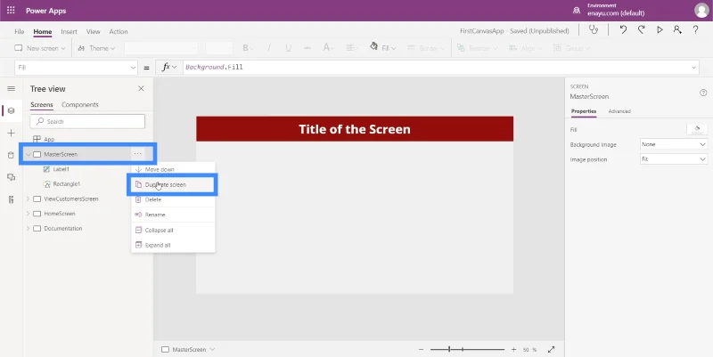 Skrin Butiran MS Power Apps Dan Skrin Borang
