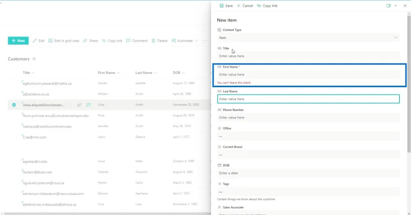 Pengesahan Lajur SharePoint Dalam Dua Cara