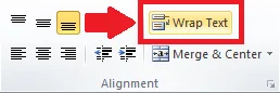 Excel'de metin kaydırma