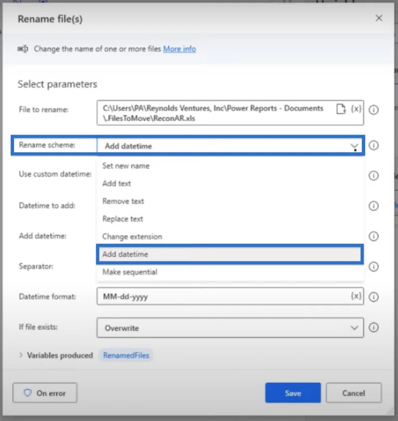 Tambahkan Tarikh Pada Nama Fail Dalam Desktop Power Automate
