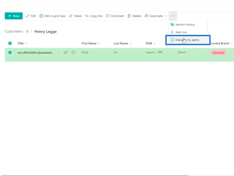 การตั้งค่าการแจ้งเตือนรายการ SharePoint