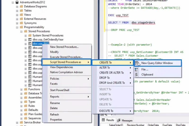 Prosedur Tersimpan Dalam SQL |  Gambaran keseluruhan