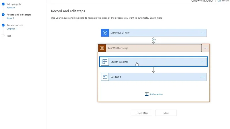 Output Aliran UI Dalam Automate Kuasa