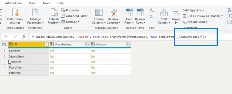Tutorial do Editor do Power Query: extrair valores de campo de registro de listas