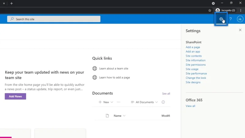 Tapak SharePoint |  Reka Letak Dan Panduan Menu