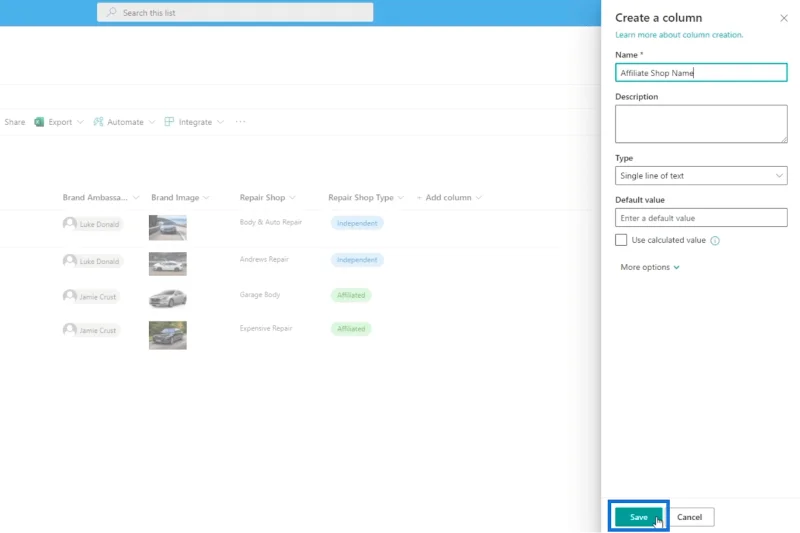 Pengesahan Lajur SharePoint Dalam Dua Cara