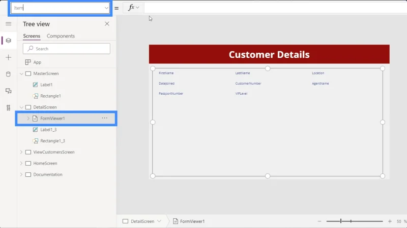 Skrin Butiran MS Power Apps Dan Skrin Borang
