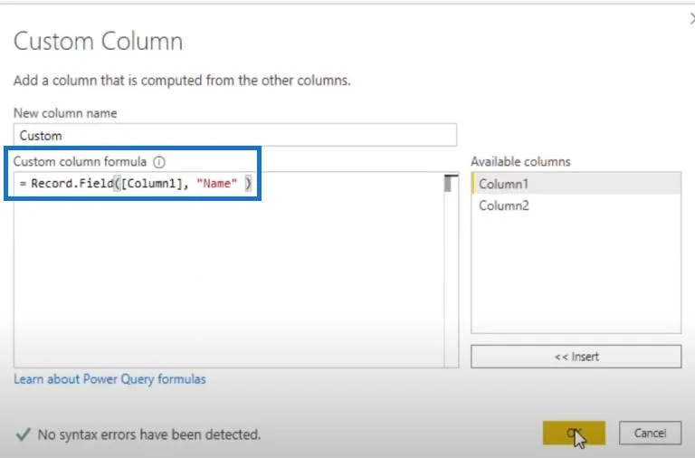 Ekstrak Nilai Daripada Rekod Dan Senarai Dalam Power Query