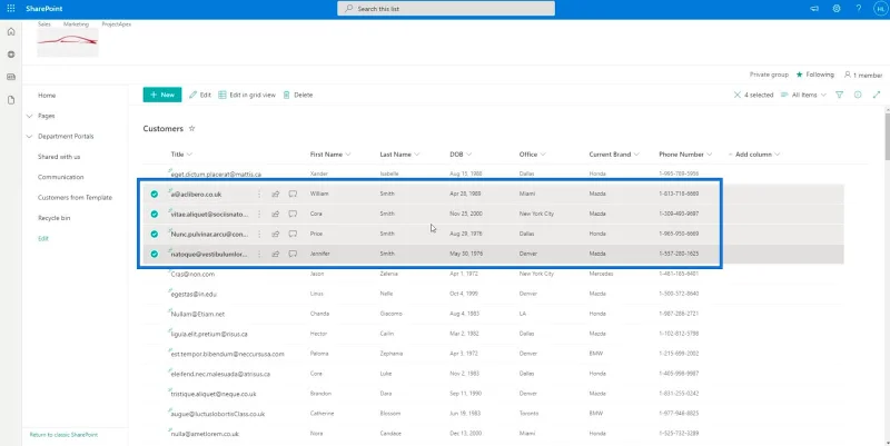 รายการ SharePoint: การแก้ไขรายการเดียวและหลายรายการ