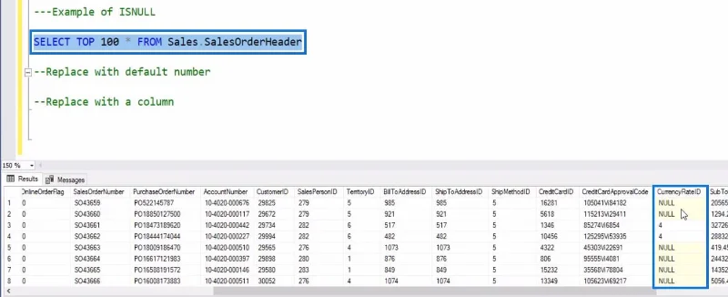 Fungsi SQL ISNULL Dalam Pernyataan Kes