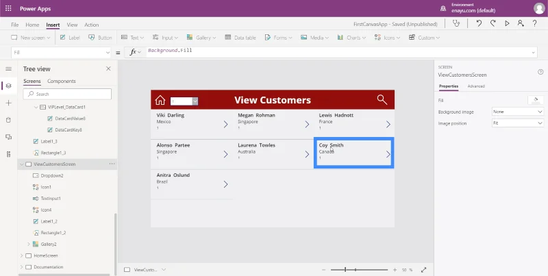 Skrin Butiran MS Power Apps Dan Skrin Borang