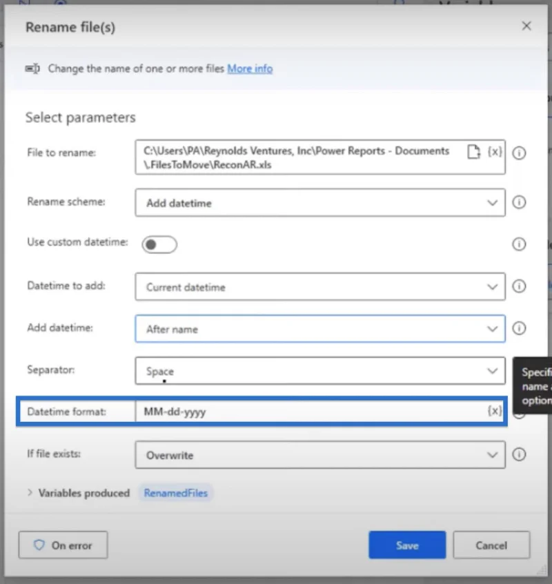 Tambahkan Tarikh Pada Nama Fail Dalam Desktop Power Automate